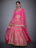 RI-Ritu-Kumar-Neon-Pink-Embroidered-Lehenga-With-Dupatta-Complete-View
