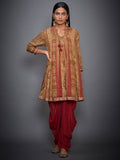 RI-Ritu-Kumar-Ochre-And-Red-Embroidered-Ensemble-Complete-View