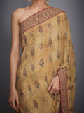 RI-Ritu-Kumar-Ochre-And-Red-Embroidered-Saree-With-Unstitched-Blouse-Closeup