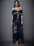 RI Ritu Kumar Off White & Indigo Floral Ombre Suit Set