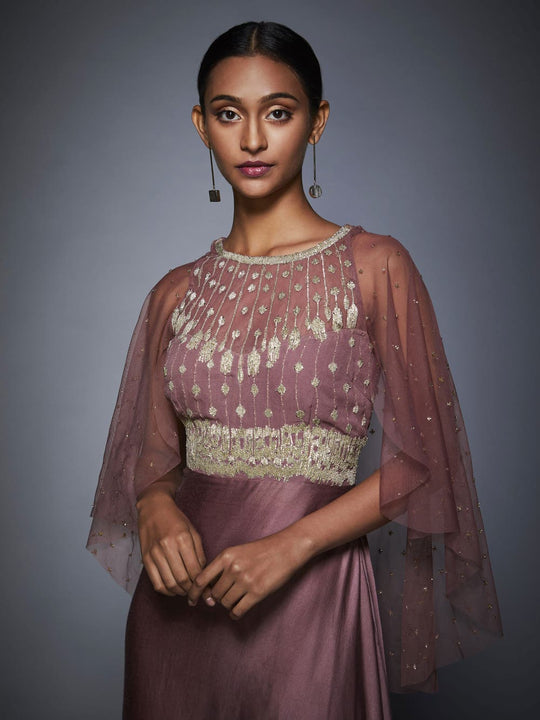 RI Ritu Kumar Old Rose Embroidered Gown Saris and Things RI Ritu Kumar Old Rose Embroidered Gown Saris and Things