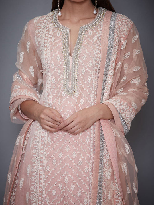 RI-Ritu-Kumar-Pastel-Pink-Chikankari-Kurti-With-Skirt-And-Dupatta-CloseUp