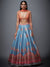 RI Ritu Kumar Peach & Turquoise Floral Lehenga Set