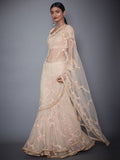 RI-Ritu-Kumar-Peach-Embroidered-Saree-With-Stitched-Blouse-Side-View1
