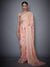 RI Ritu Kumar Peach Embroidered Silk Saree With Unstitched Blouse