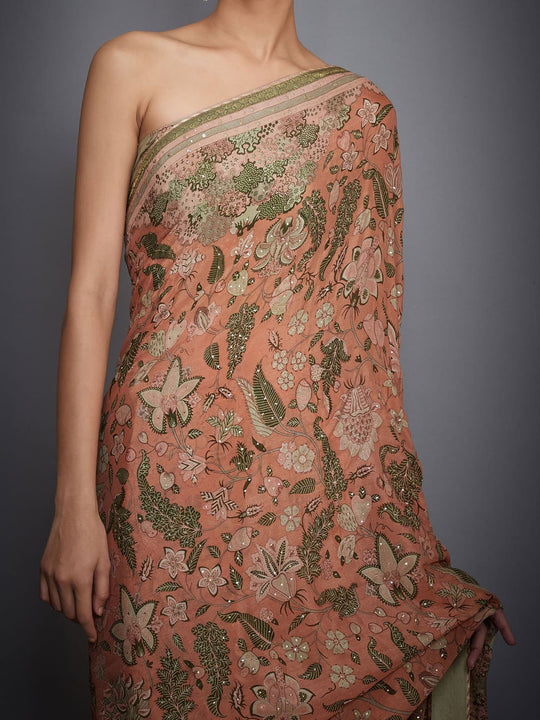 RI-Ritu-Kumar-Peach-Floral-Print-Saree-With-Unstitched-Blouse-Closeup
