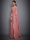 RI-Ritu-Kumar-Pink-And-Gold-Hand-Embroidered-Paisley-Saree-With-Unstitched-Blouse-Side-View1