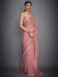 RI-Ritu-Kumar-Pink-And-Gold-Hand-Embroidered-Paisley-Saree-With-Unstitched-Blouse-Side-View2