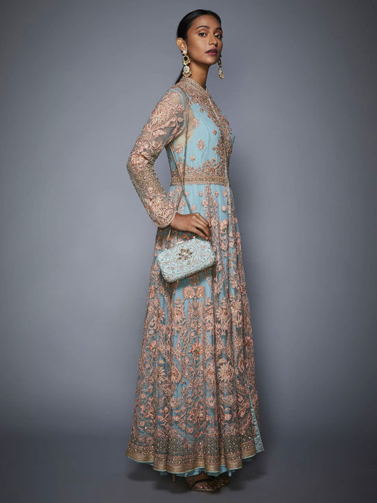 RI-Ritu-Kumar-Powder-Blue-Dress-with-Embroidered-Jacket-Side-View2