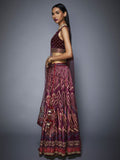 RI-Ritu-Kumar-Prune-And-Pink-Ikat-Lehenga-Set-Side-View1