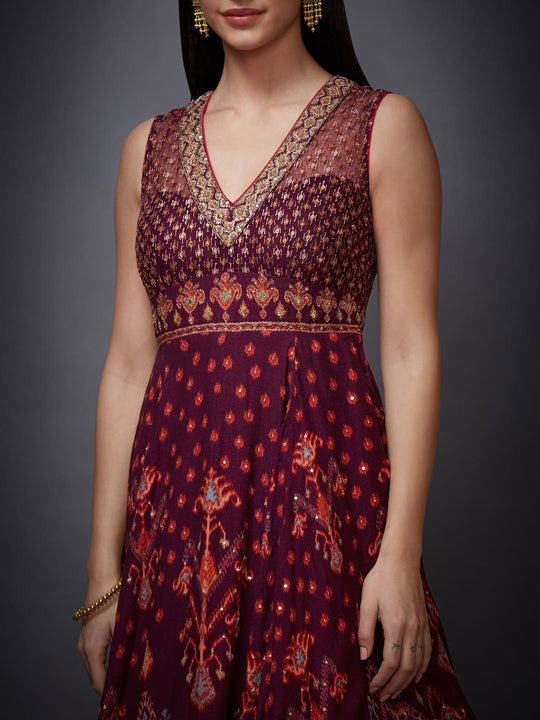 RI-Ritu-Kumar-Prune-Ikat-Dress-CloseUp