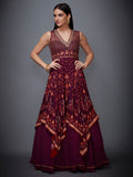 RI-Ritu-Kumar-Prune-Ikat-Dress-Front-View