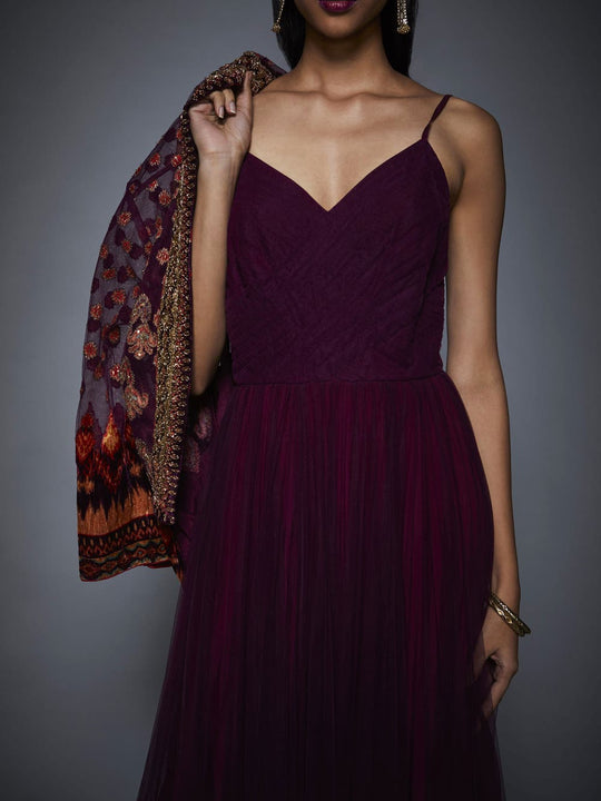 RI-Ritu-Kumar-Prune-Velvet-Dress-with-Embroidered-Jacket-CloseUp2