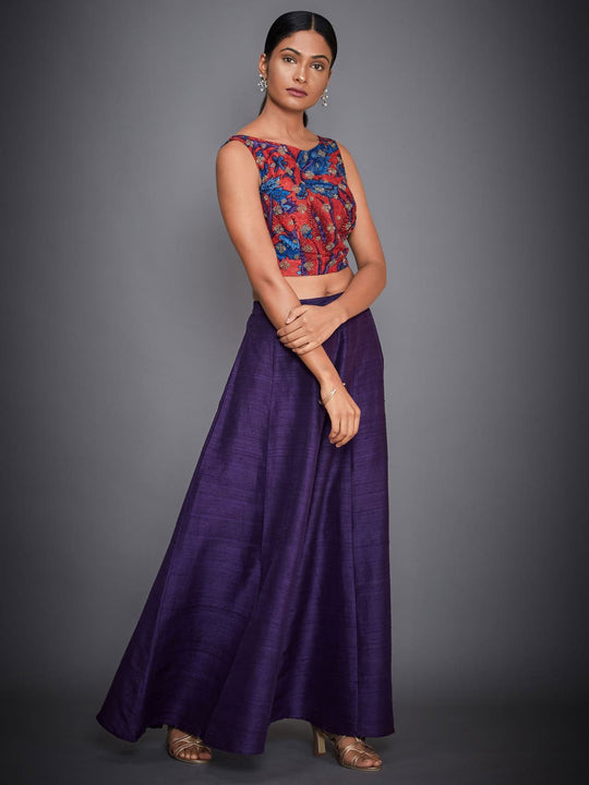 RI-Ritu-Kumar-Purple-And-Coral-Embroidered-Top-With-Palazzo-Side-View2