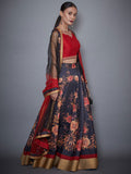 RI-Ritu-Kumar-Red-And-Black-Floral-Print-Lehenga-Set-Side-View2