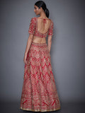 RI-Ritu-Kumar-Red-And-Gold-Hand-Embroidered-Lehanga-Set-Back