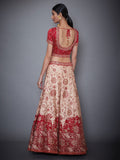 RI-Ritu-Kumar-Red-And-Off-White-Embroidered-Lehenga-With-Dupatta-Back