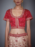 RI-Ritu-Kumar-Red-And-Off-White-Embroidered-Lehenga-With-Dupatta-Closeup