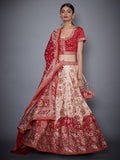 RI-Ritu-Kumar-Red-And-Off-White-Embroidered-Lehenga-With-Dupatta-Complete-View