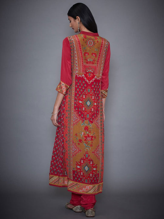 RI-Ritu-Kumar-Red-And-Olive-Printed-Crepe-Suit-Set-Back