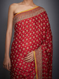 RI-Ritu-Kumar-Red-And-Saffron-Embroidered-Saree-With-Unstitched-Blouse-Closeup
