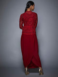RI-Ritu-Kumar-Red-Cowl-Dress-with-Jacket-Back