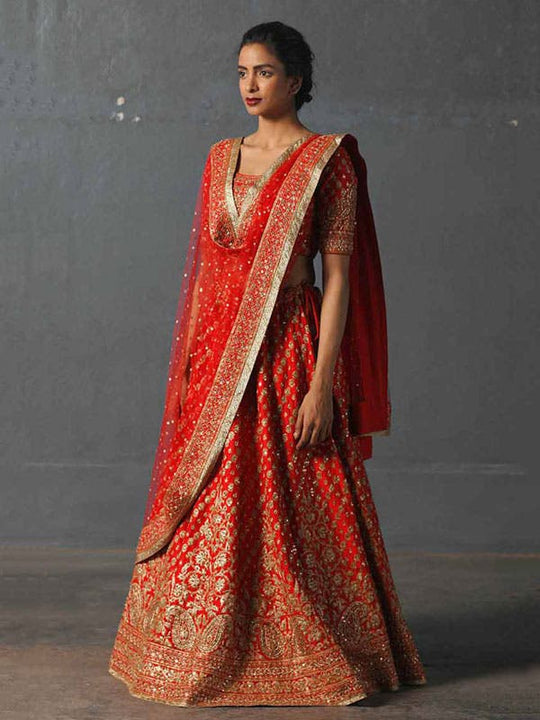 RI-Ritu-Kumar-Red-Embroidered-Lehenga-Set-Side-View2