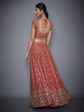 RI-Ritu-Kumar-Red-Embroidered-Lehenga-With-Dupatta-Back