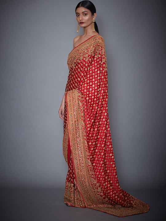 RI-Ritu-Kumar-Red-Embroidered-Paisley-Saree-Side-View1