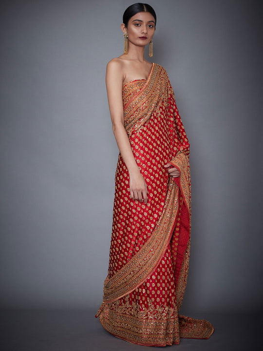 RI-Ritu-Kumar-Red-Embroidered-Paisley-Saree-Side-View2