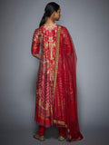 RI-Ritu-Kumar-Red-and-Fuchsia-Floral-Printed-Anarkali-Suit-Back