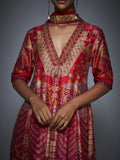 RI-Ritu-Kumar-Red-and-Fuchsia-Floral-Printed-Anarkali-Suit-CloseUp