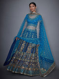 RI-Ritu-Kumar-Royal-Blue-And-Turquoise-Embroidered-Lehanga-Set-Complete-View