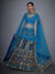 RI Ritu Kumar Royal Blue & Turquoise Embroidered Lehanga Set