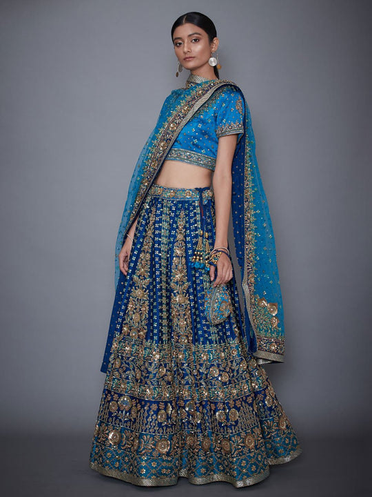 RI-Ritu-Kumar-Royal-Blue-And-Turquoise-Embroidered-Lehanga-Set-Side-View1