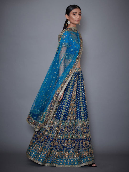 RI-Ritu-Kumar-Royal-Blue-And-Turquoise-Embroidered-Lehanga-Set-Side-View2