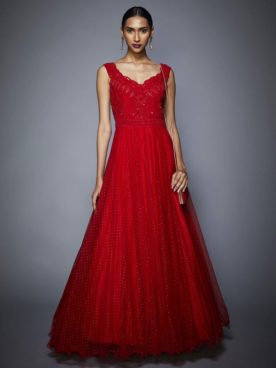 RI-Ritu-Kumar-Ruby-Red-Embroidered-Cocktail-Gown-CompleteView
