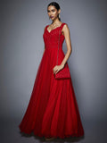 RI-Ritu-Kumar-Ruby-Red-Embroidered-Cocktail-Gown-Side-View1