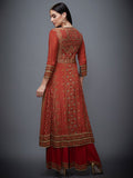 RI-Ritu-Kumar-Rust-And-Beige-Ari-Embroidered-Suit-Set-Back