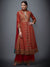 RI Ritu Kumar Rust & Beige Ari Embroidered Suit Set