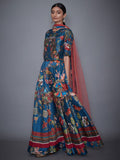 RI-Ritu-Kumar-Teal-Floral-Print-Lehenga-Set-Side-View1