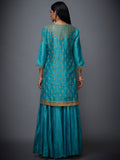 RI-Ritu-Kumar-Turquoise-And-Gold-Embroidered-Suit-Set-Back