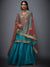 RI Ritu Kumar Turquoise & Gold Embroidered Suit Set