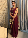 RI-Ritu-Kumar-Wine-Embroidered-Draped-Saree-With-Stitched-Blouse-Complete-View