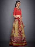 RI-Ritu-Kumar-Yellow-And-Red-Embroidered-Blouse-With-Skirt-And-Sash-Side-View2
