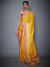 RI Ritu Kumar Yellow & Red Embroidered Saree With Unstitched Blouse