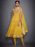 RI Ritu Kumar Yellow Embroidered Crepe Suit Set