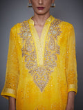 RI-Ritu-Kumar-Yellow-Embroidered-Kurta-With-Dupatta-And-Churidar-CloseUp