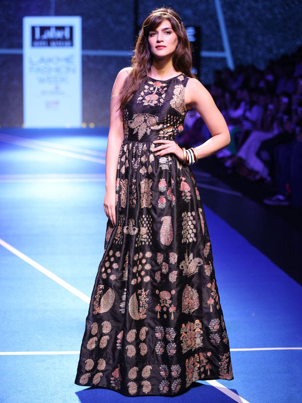 RI Ritu Kumar Black Embroidered Dress