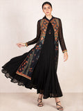 RI-Ritu-Kumar-Black-Mustar-Embroidered-Dress-With-Jacket-Complete-View